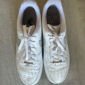 Nike Air Force 1 Size 11.5 Men’s White and Gray Sneakers GUC